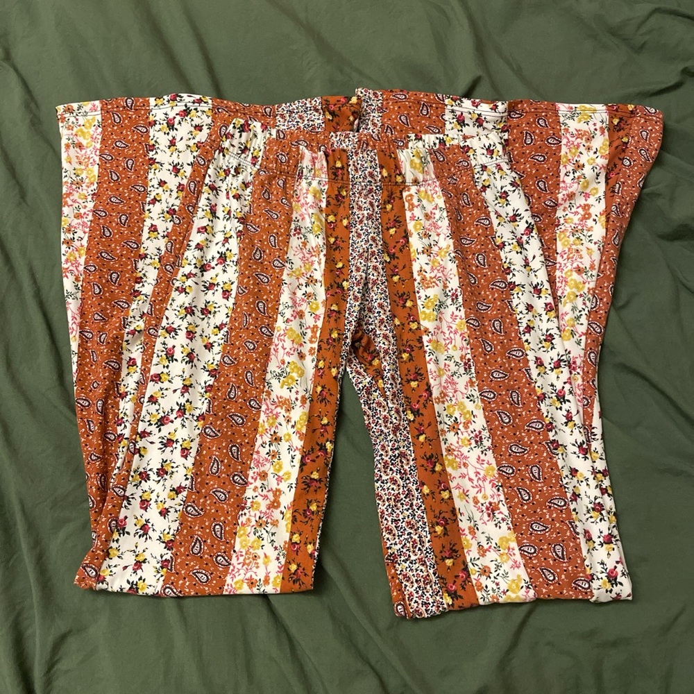 floral patterned flare pants